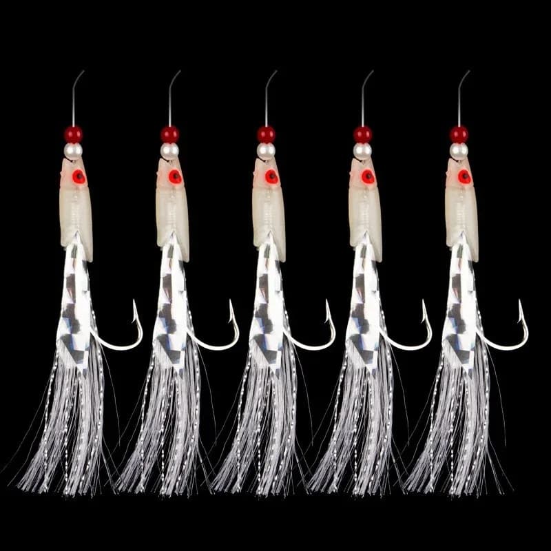 Leurre pêche multi-couleurs imitation poisson crevette - Appât silverskin avec hameçon barbelé cristal pour truite perche brochet
