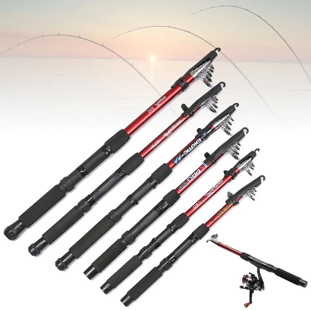 Canne à pêche télescopique fibre de verre 1.5-3.0m pour pêche en mer et extérieur - Outils de pêche