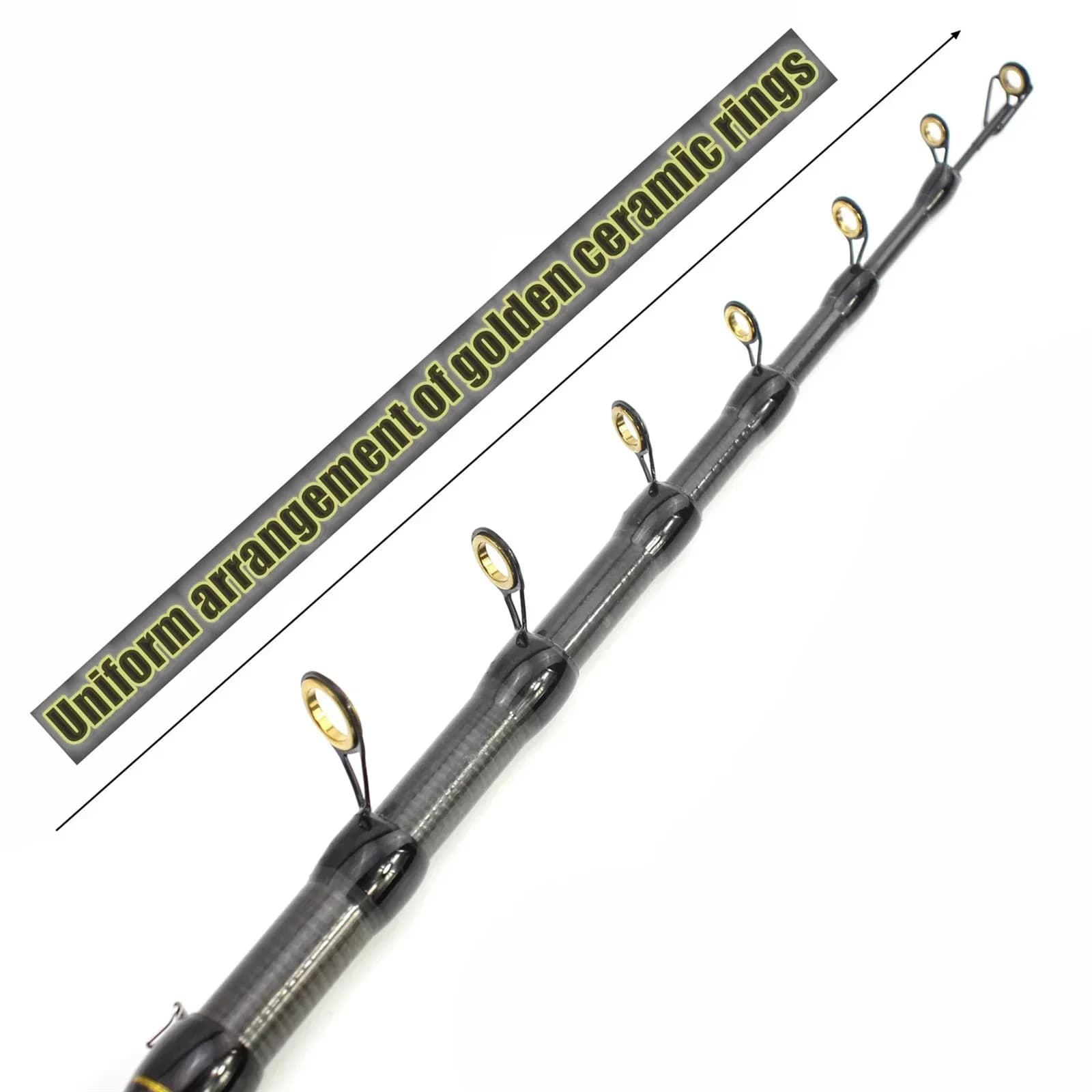 Canne pêche télescopique portable 1.8m-3.6m fibre carbone pour carpe truite et pêche plage