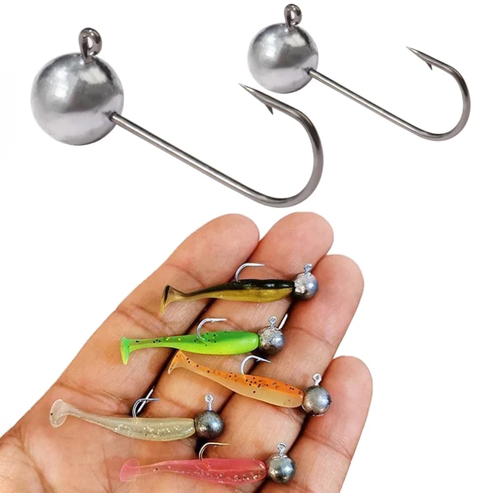 Kit hameçons métalliques Jig Head 1g à 10g - 5 à 20 pièces pour pêche au leurre souple