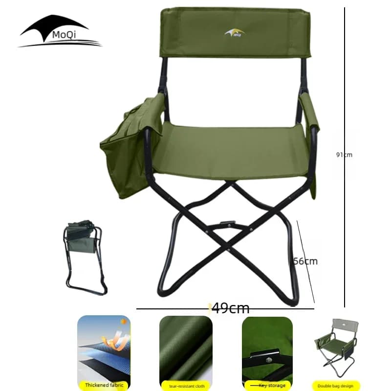 Fauteuil directeur renforcé pêche avec poche de rangement pour sessions prolongées et pêche carpfishing