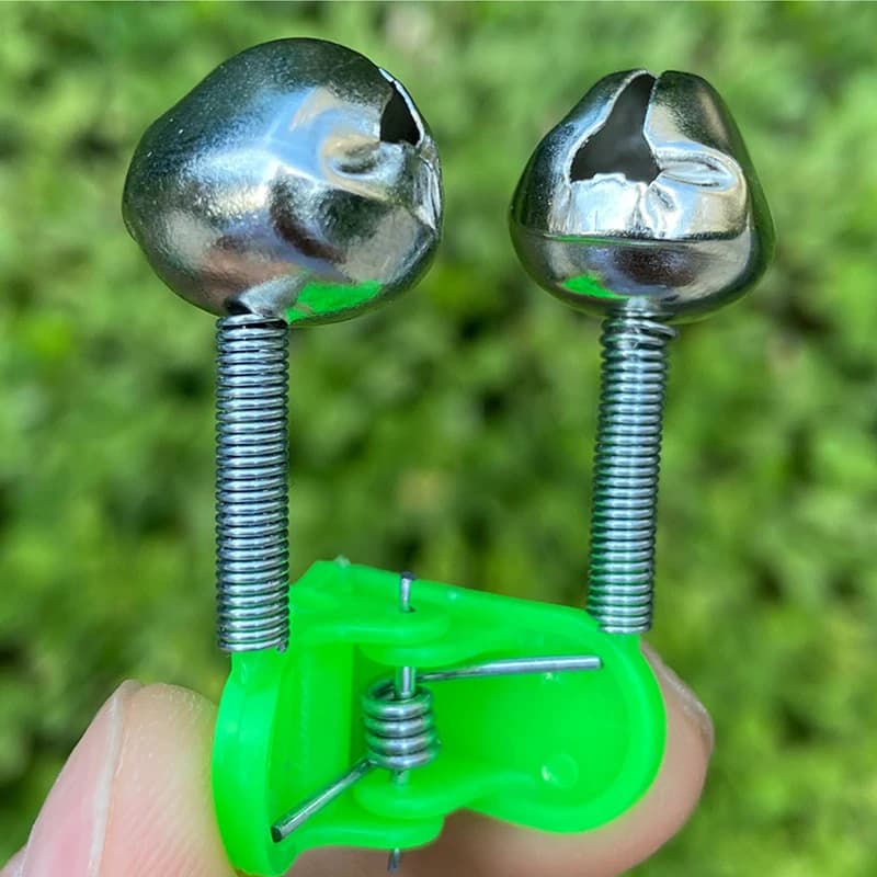 Lot de 5/10 alarmes de touche à clip pour canne à pêche en ABS vert - Indicateurs de morsure accessoire pêche