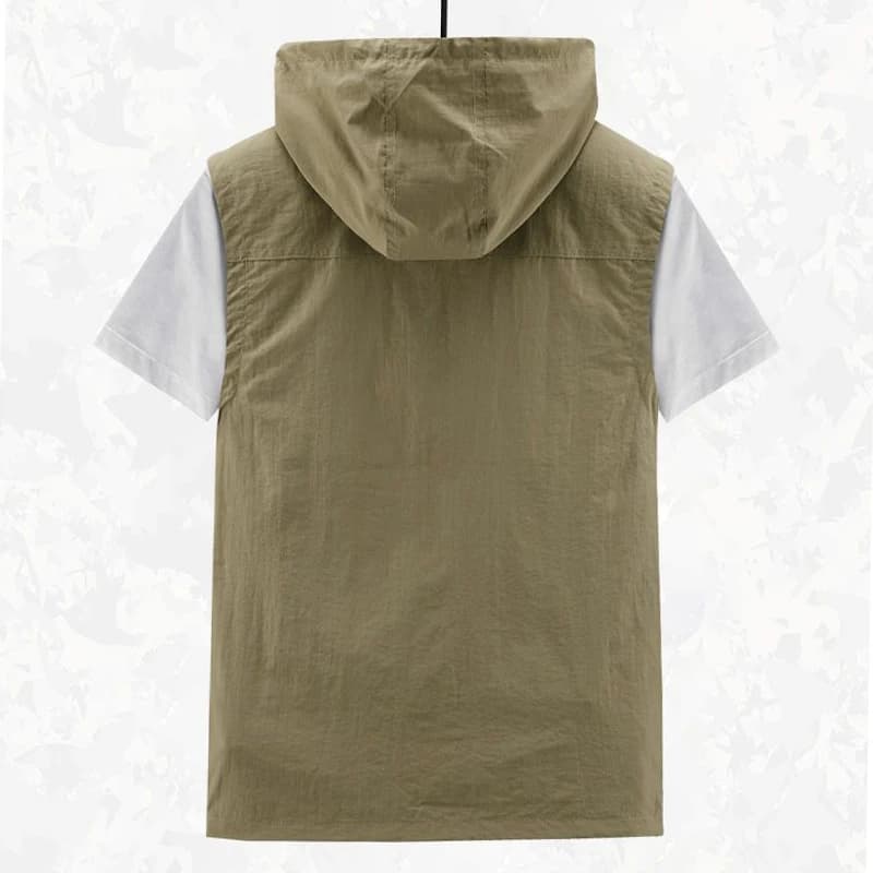 Veste de pêche homme déperlante avec capuche amovible et multiples poches pour le printemps