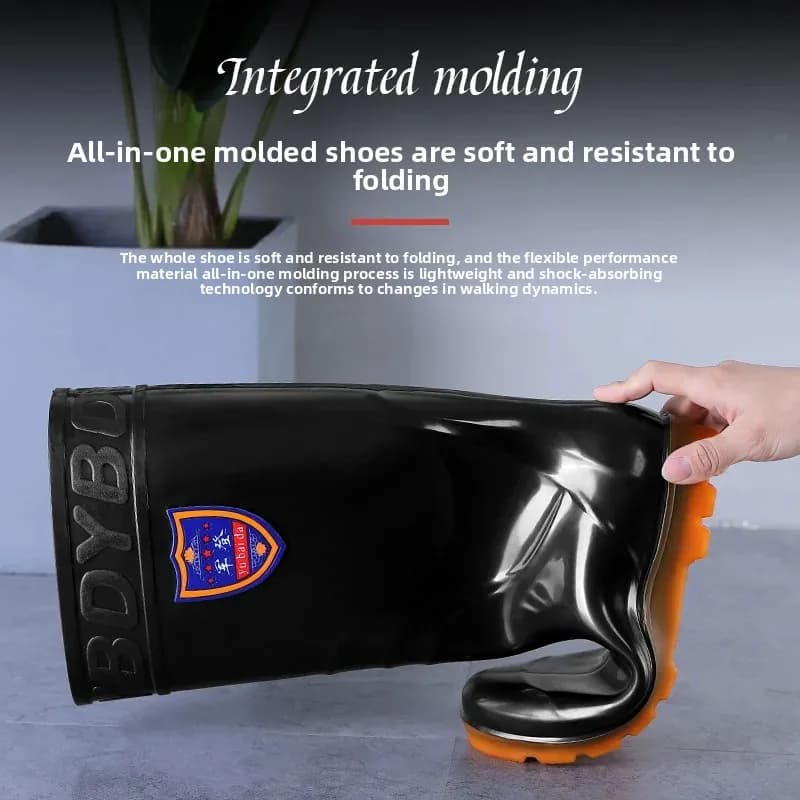 Bottes de pêche militaire cheville haute imperméables antidérapantes moulées une pièce hommes qualité professionnelle