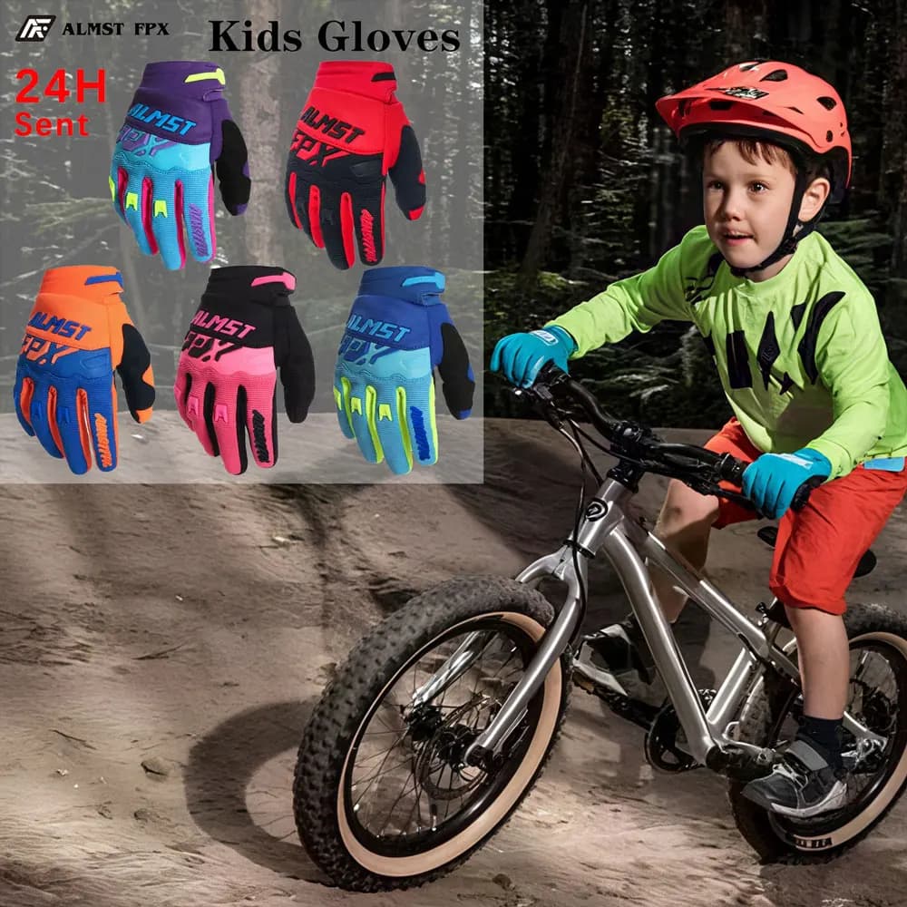 Gants vélo enfants anti-dérapant pêche extérieur garçons filles résistants équilibre