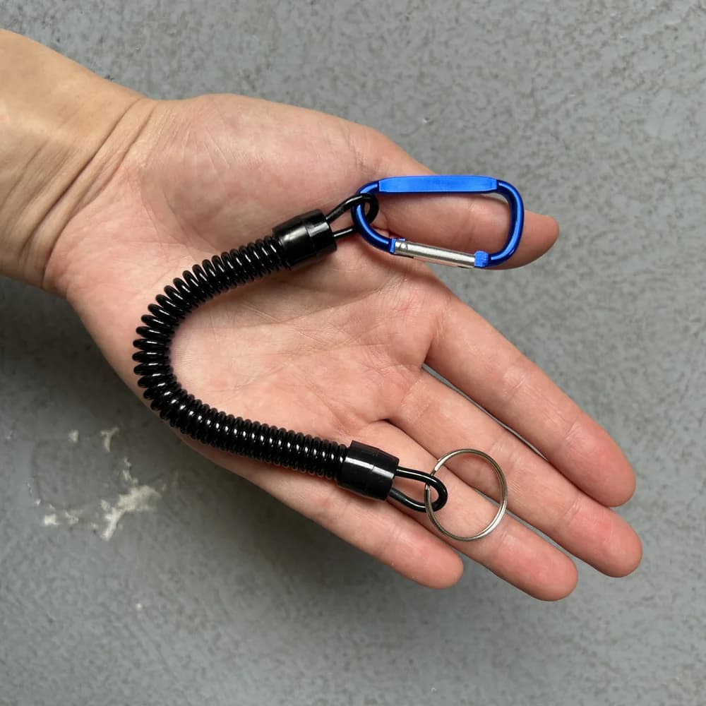 Lanyard de pêche anti-perte élastique et rétractable pour téléphone et clés, idéal camping et randonnée
