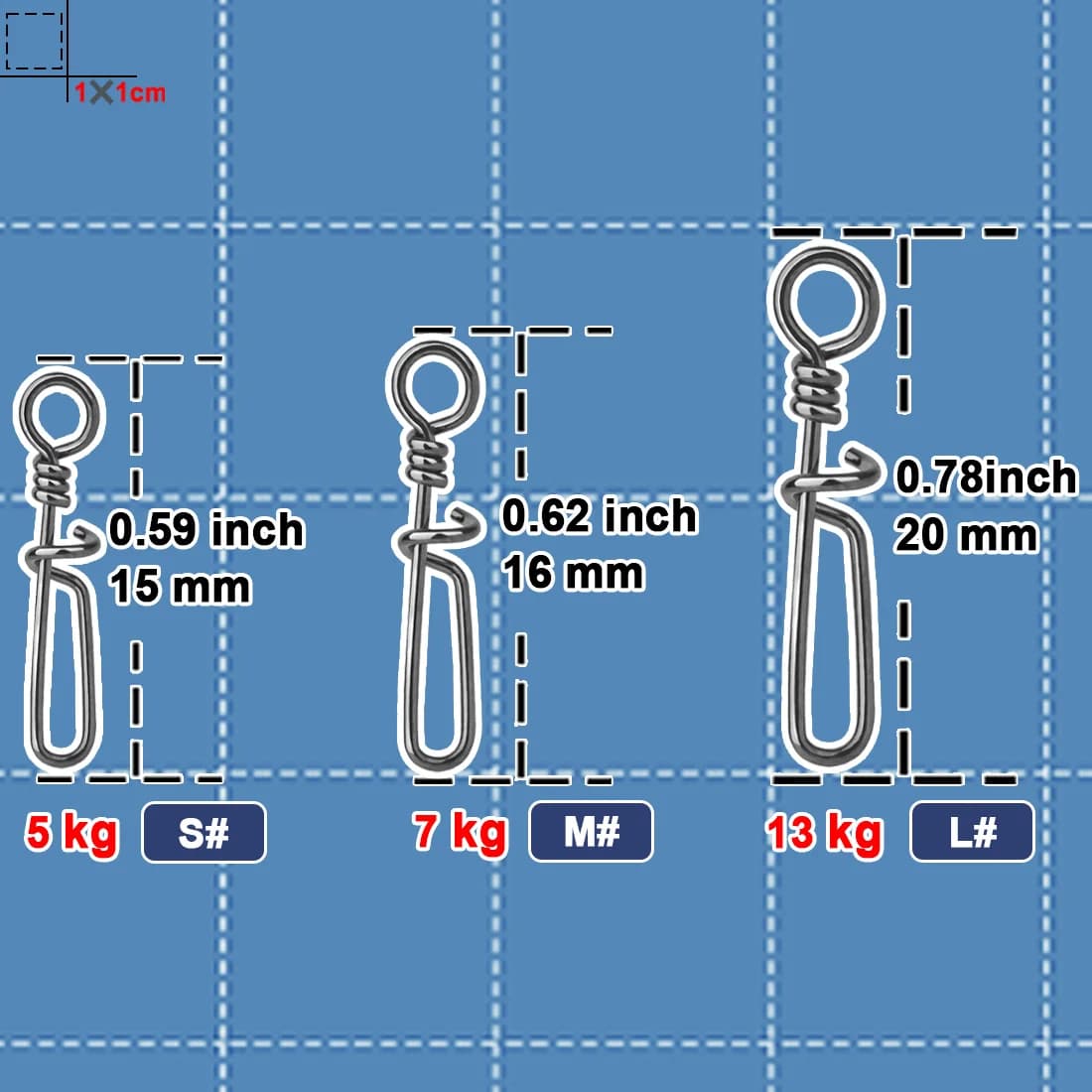 50 clips pêche rapides en acier inoxydable pour leurres basse, silure et eau douce - changement facile