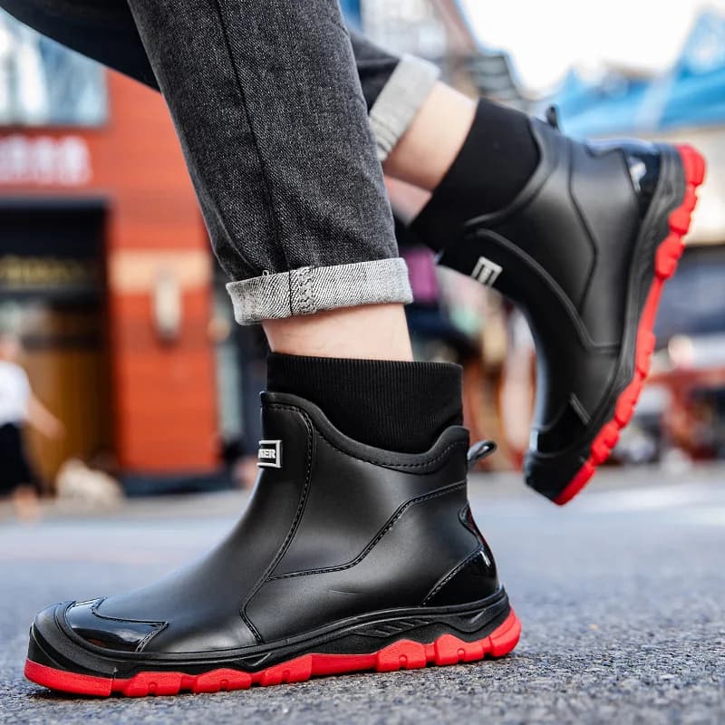 Bottes de pêche courtes imperméables homme grande taille 46-48 antidérapantes résistantes