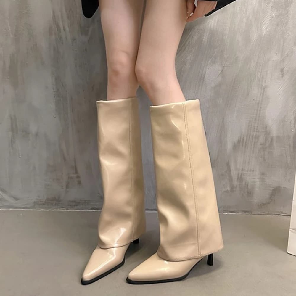 Bottes épaisses pointues sexy couleur unie - Tendance 2024 pêche automne hiver tailles 35-42