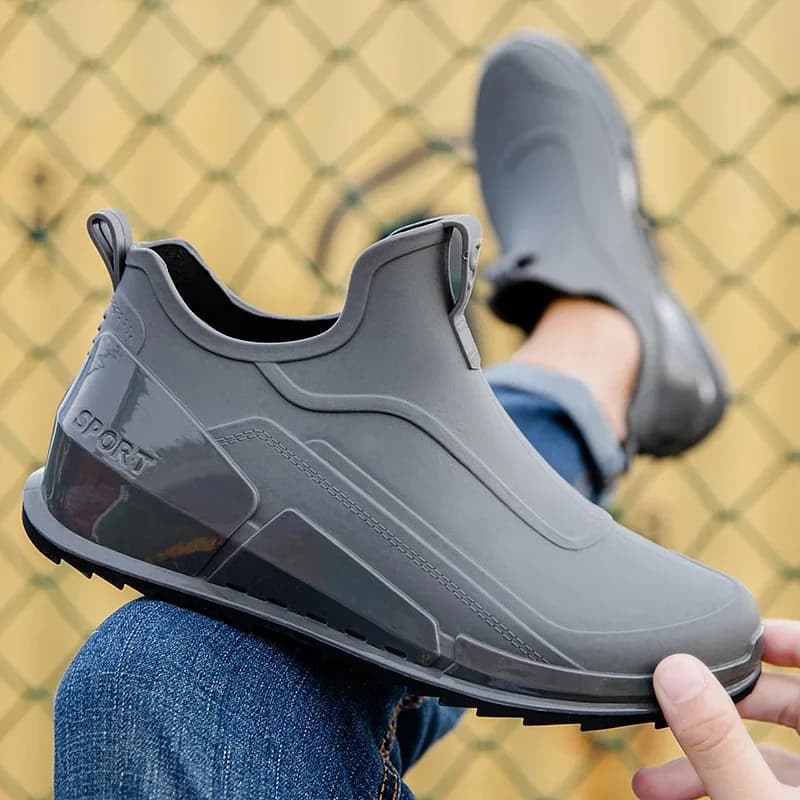 Chaussures de pluie homme cheville imperméables - Bottes en caoutchouc de qualité pour homme fashion et pratique