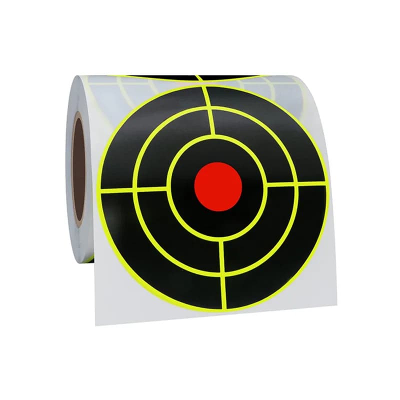 Autocollants cibles réactives 3 pouces fluo jaune impact - Cibles pour BB, plombs et airsoft