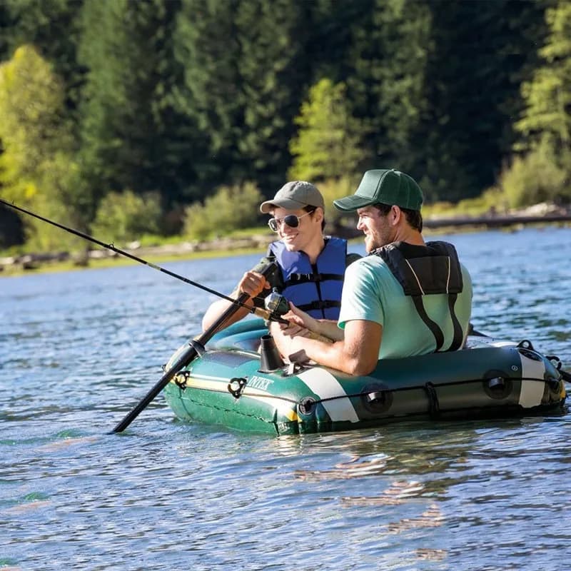 Kayak de pêche gonflable INTEX 68347 Sea Eagle - Bateau pneumatique renforcé avec valve de charge