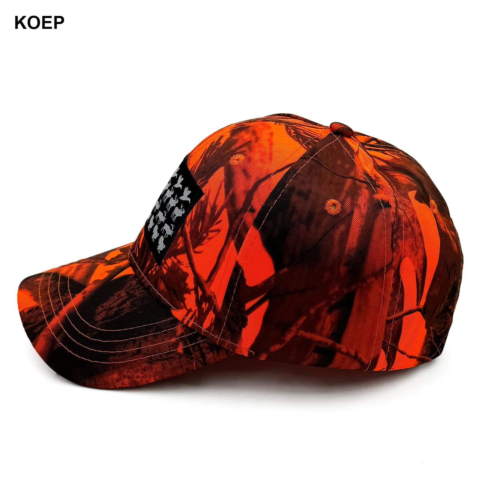 Casquette baseball camouflage KOEP avec drapeau américain pour pêche et chasse - Style pêcheur