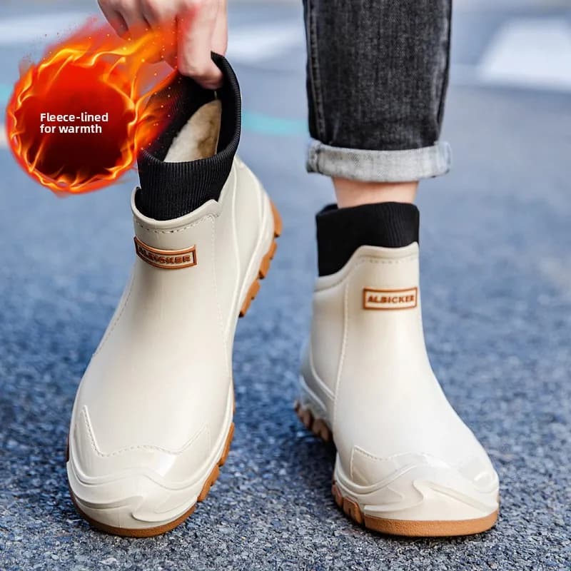 Bottes de pêche courtes imperméables homme grande taille 46-48 antidérapantes résistantes