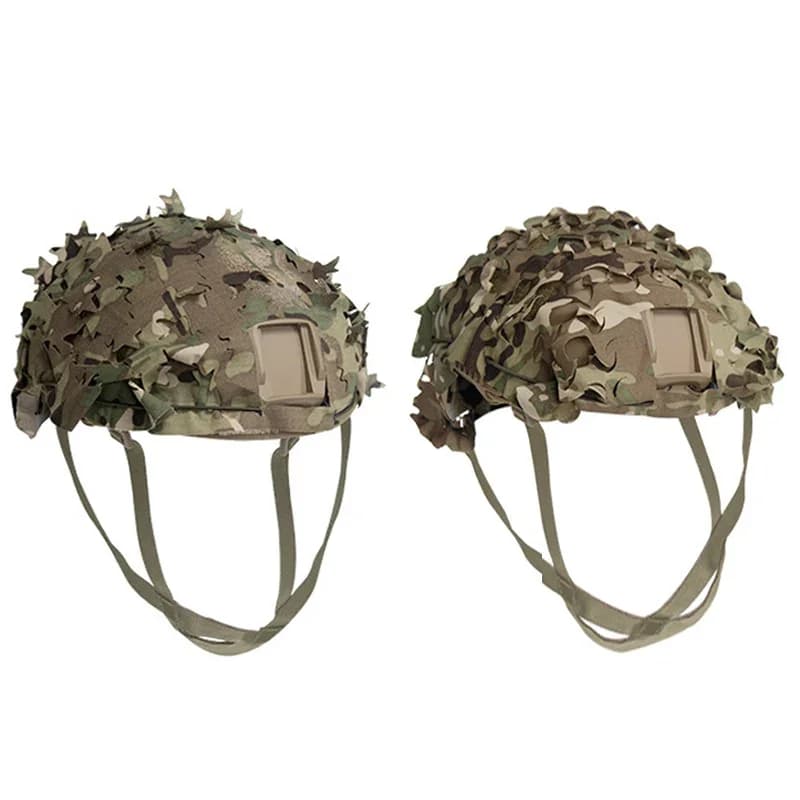 Housse casque 3D camouflage feuilles découpées laser mesh pour paintball parachutisme chasse accessoire airsoft