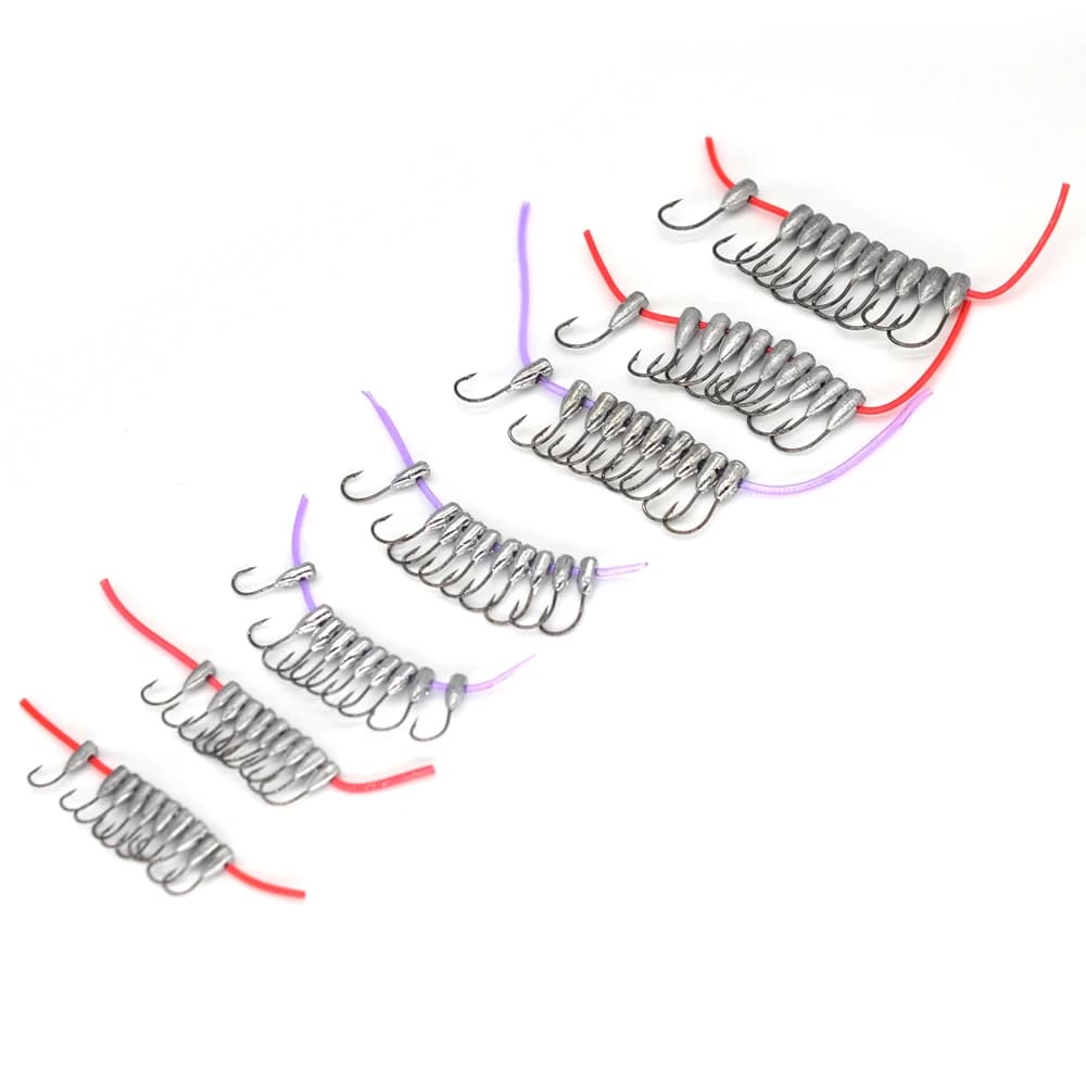 Hameçons japonais renversés MNFT 10 pièces titane tungstène tête plombée pêche verticale jigging