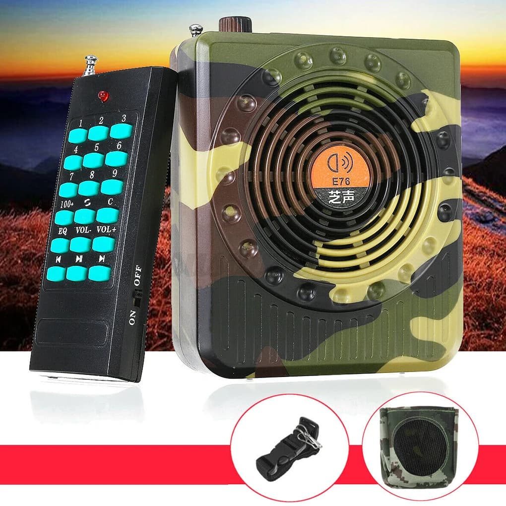 Amplificateur son rechargeable télécommande chasse - Haut-parleur appel appâts ampli portable professionnel