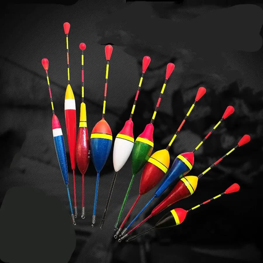 Lot promotionnel 10 flotteurs pêche mixte tailles et couleurs - Set complet bouées et bouchons accessoires pêche