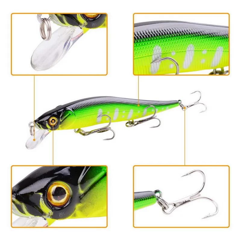 Leurre souple japonais 12cm pêche carnassiers brochet sandre, appât lent coulant 3 pièces pro