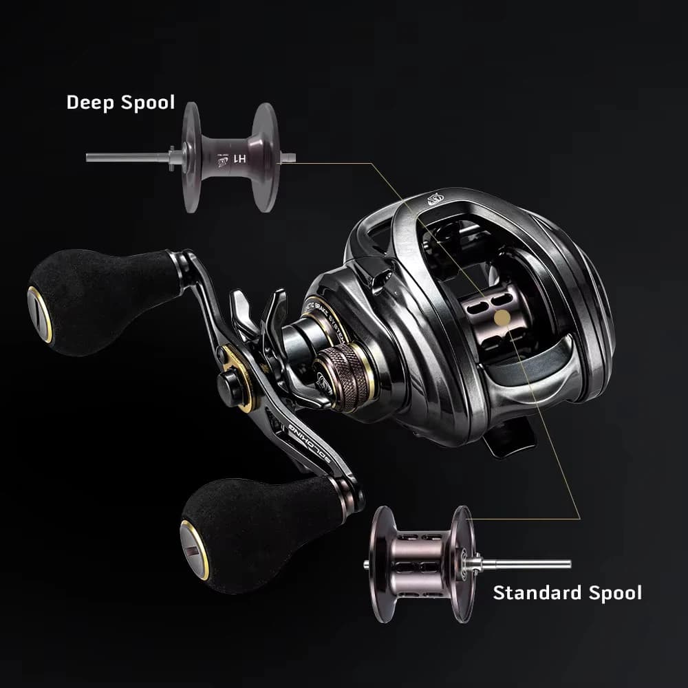Moulinet baitcasting SOLOLKING HIAW200 pour pêche encornet pieuvre - Ratio 5.4/7.2 drag 9.5KG