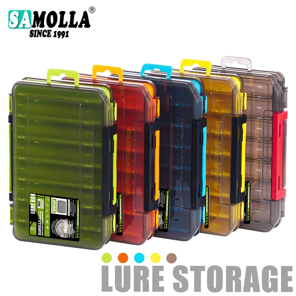 Boîte de pêche compacte double face SAMOLLA - Organisation durable pour leurres, hameçons et appâts