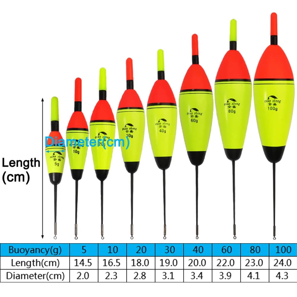 Flotteur pêche EVA 5g-100g flottabilité LED vertical recharge USB batterie CR425 jour nuit