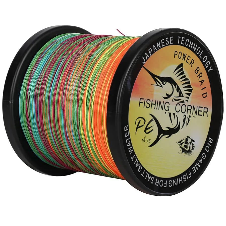 Ligne tressée PE Japon 12 brins 1000m 25-230LB multicolore pour pêche mer - Super résistance