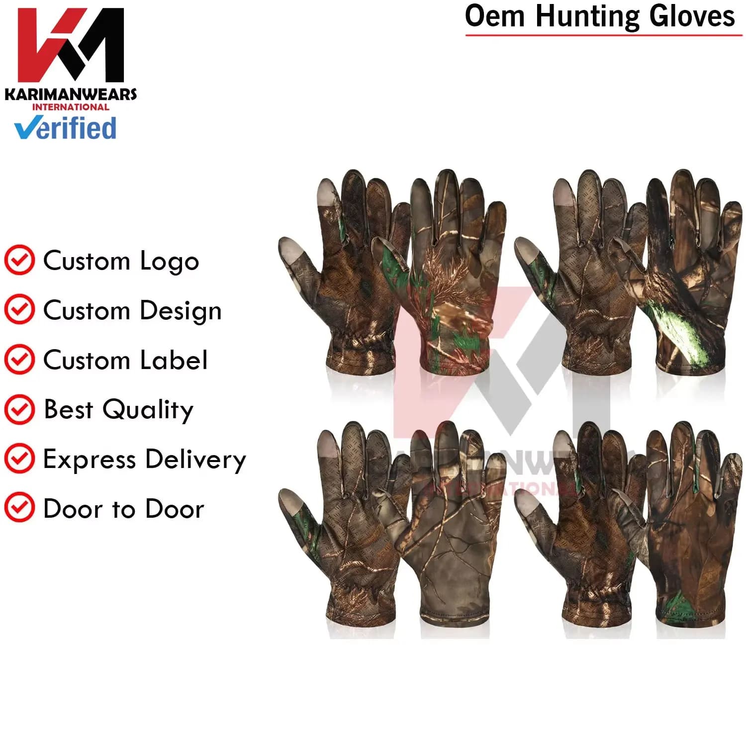 Gants camouflage chasse hommes légers durables confortables résistants intempéries pêche