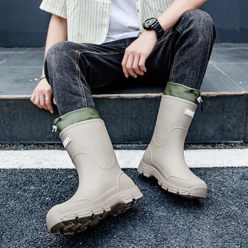 Bottes pluie unisex pêche outdoor semelle épaisse antidérapante lavage voiture cuisine