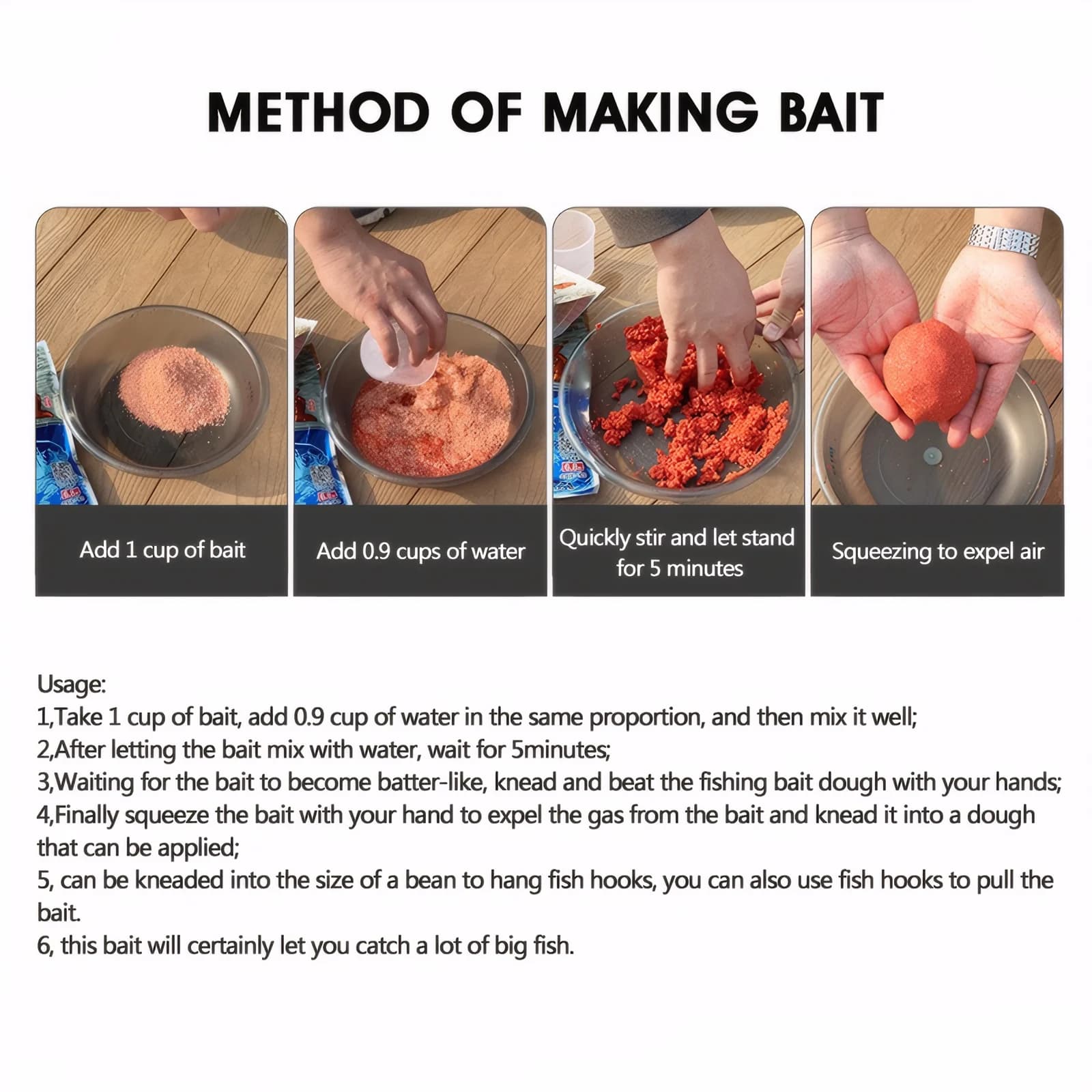 Appât pêche carpe et carassin 300g pâte poissonnée - version améliorée Dragon King