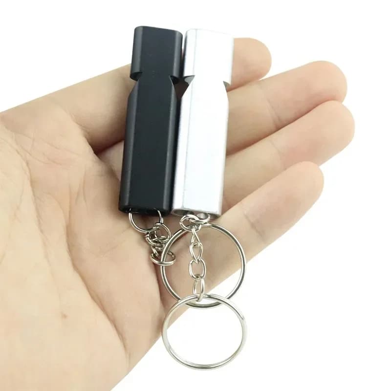 Sifflet de survie double fréquence métal plat pour randonnée escalade urgence - Accessoire pêche
