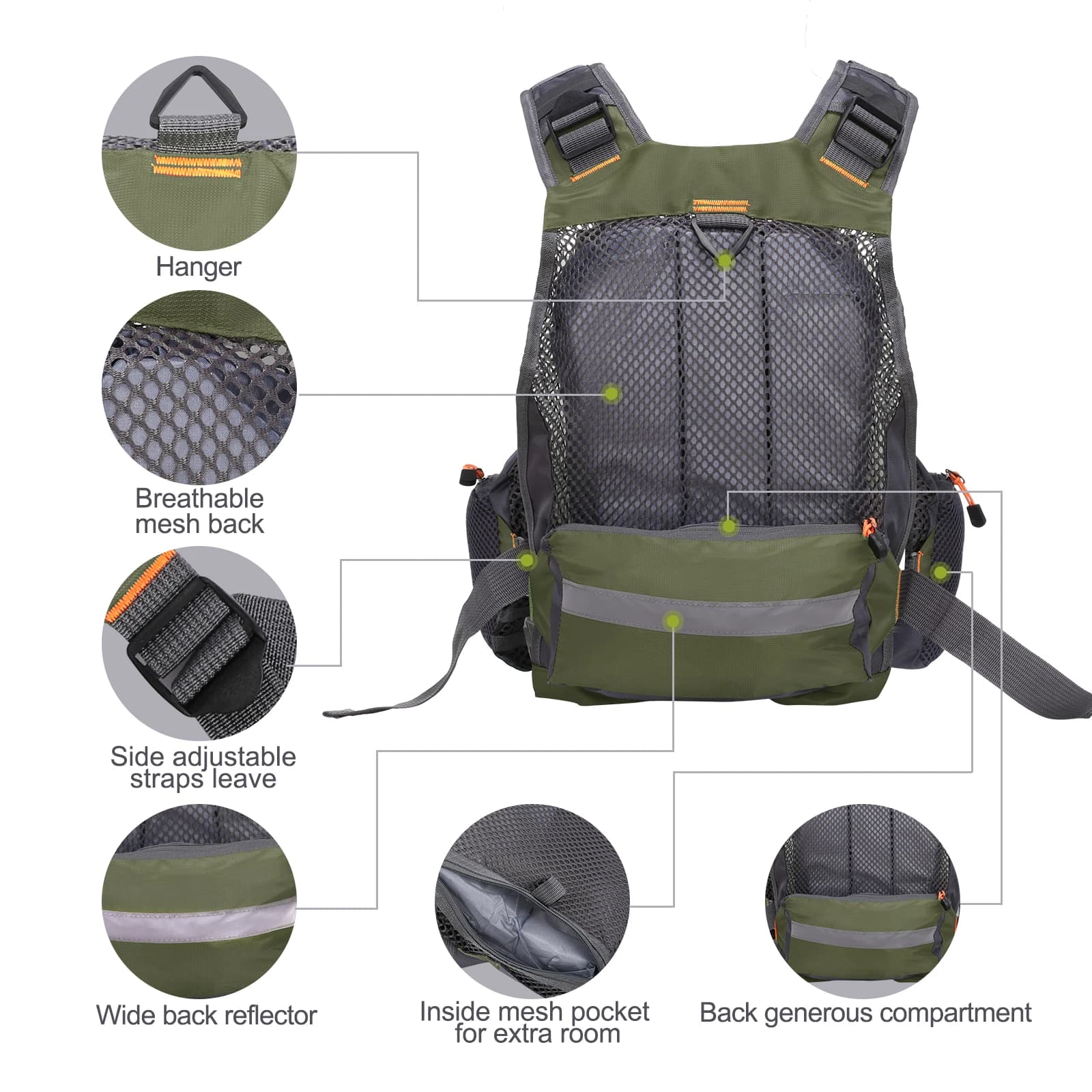 Gilet de sécurité pêche et kayak flottant EPE pour sports nautiques et baignade
