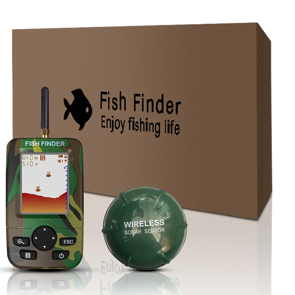 Sonar sans fil portable 100m avec écran LCD pour localiser les poissons en pêche sur glace