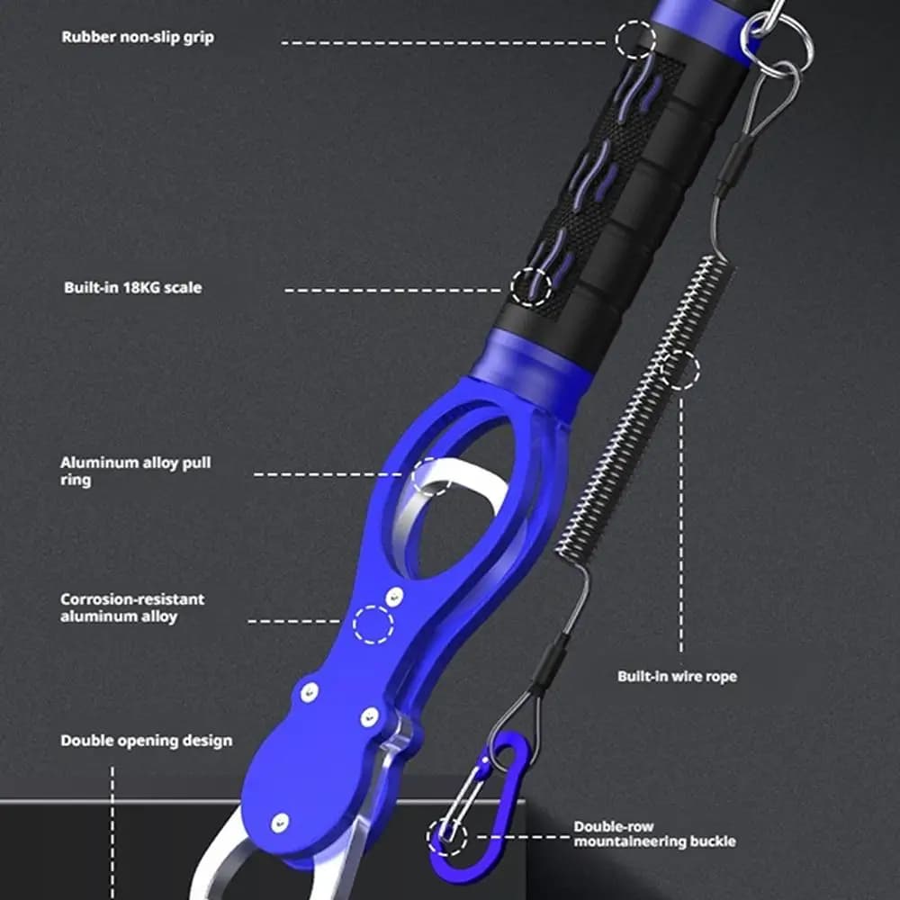Pince à lèvres pêche aluminium portable avec balance - Gripper et extracteur d'hameçon léger