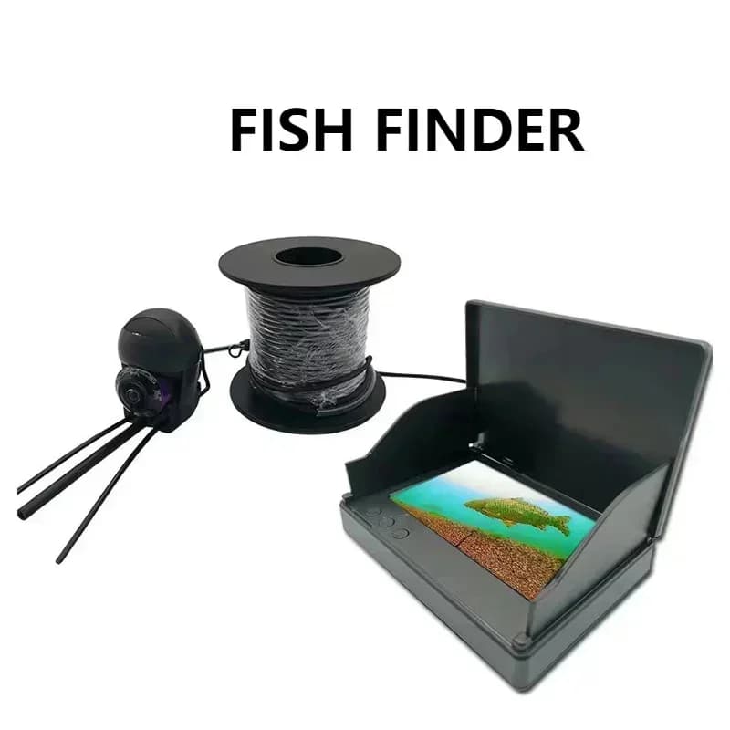 Détecteur visuel de poissons avec ancre et capteur température - Caméra pour pêche glace eaux troubles profondes