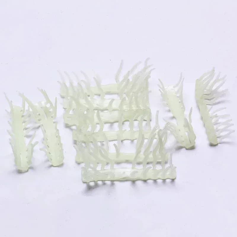 10 accessoires crevettes en bois luminescents pour leurres souples, appâts artificiels pêche nocturne