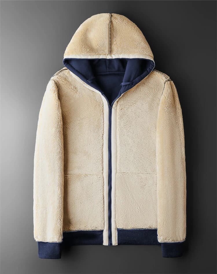 Veste laine mouton pêche hivernale - Isolation naturelle pour pêche par grand froid