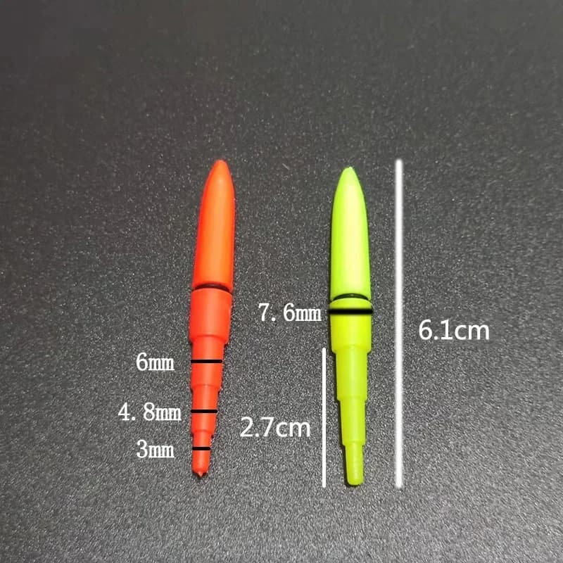 20 pièces lot de bâtons lumineux LED rouge et vert pour pêche de nuit, flotteurs lumineux