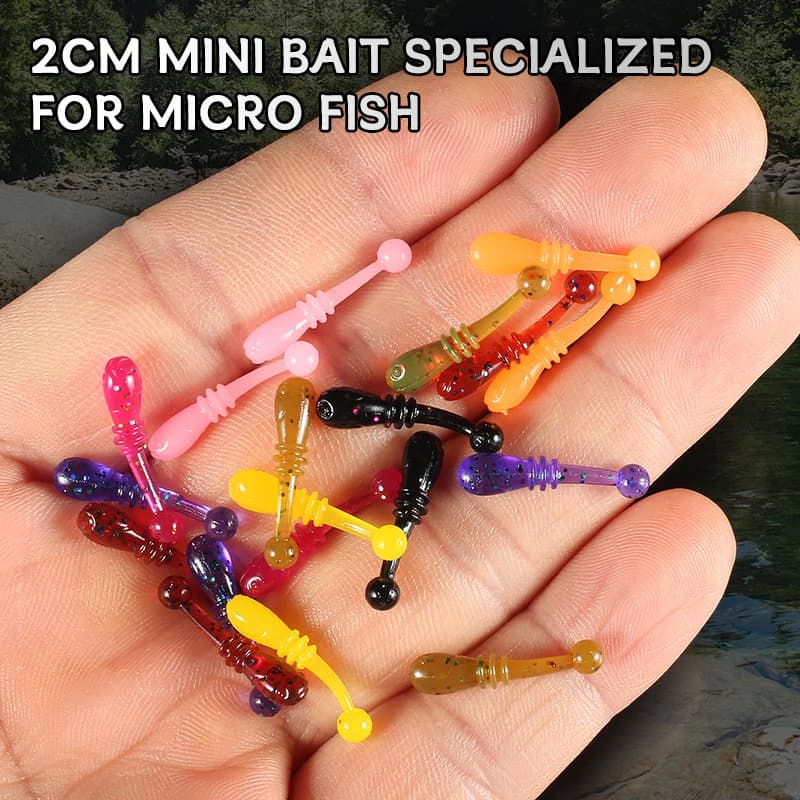 Lot 50 vers souples blancs 2cm - Leurres coulants tremor bait pour pêche fine aux petits poissons