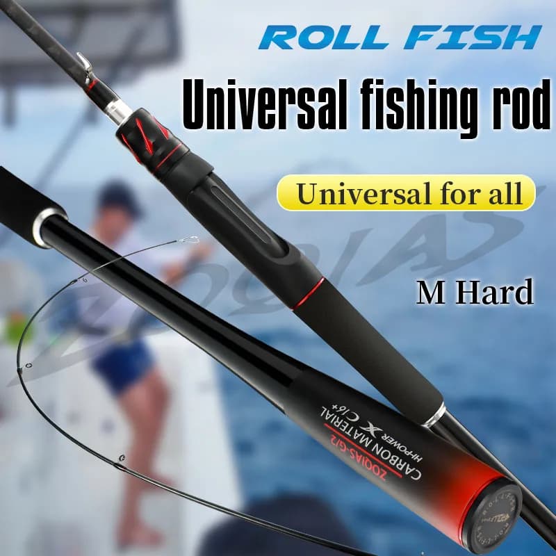 Canne à pêche ROLLFISH Power M Spinning en fibre de carbone 1.8-2.7M pour bar en eau douce et salée