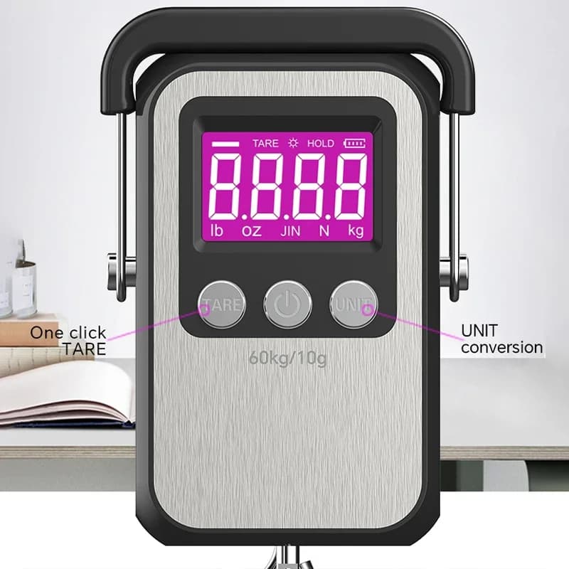Balance numérique portable 60kg 10g pour bagages - Pêche avec chargeur USB et crochet