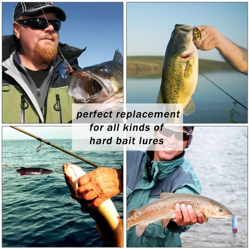 Hameçons triples haute résistance en acier carbone pour leurres de pêche en eau douce et mer