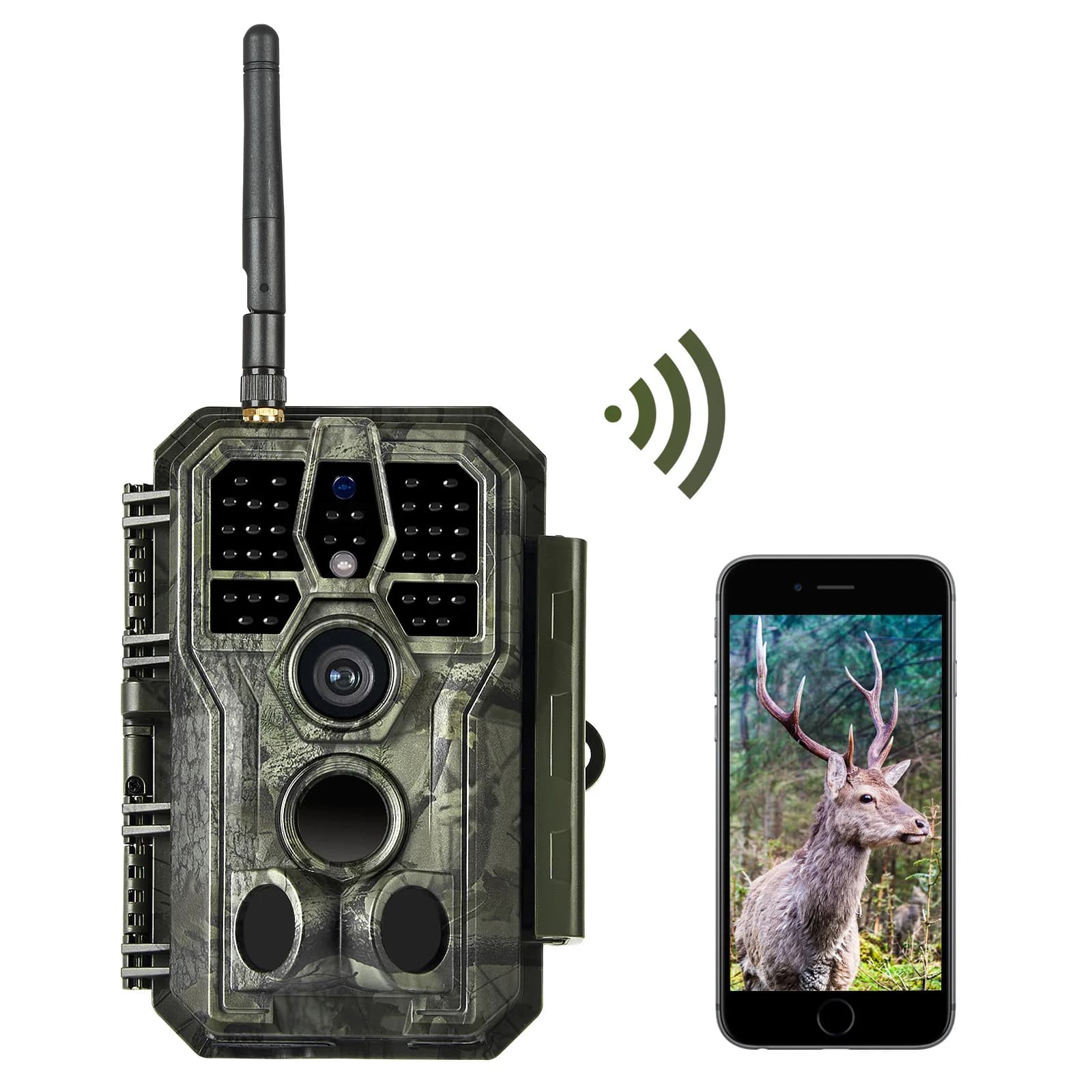 A280W caméra trail jeu 64MP WiFi avec LEDs sans lueur angle détection 120 degrés réglage application