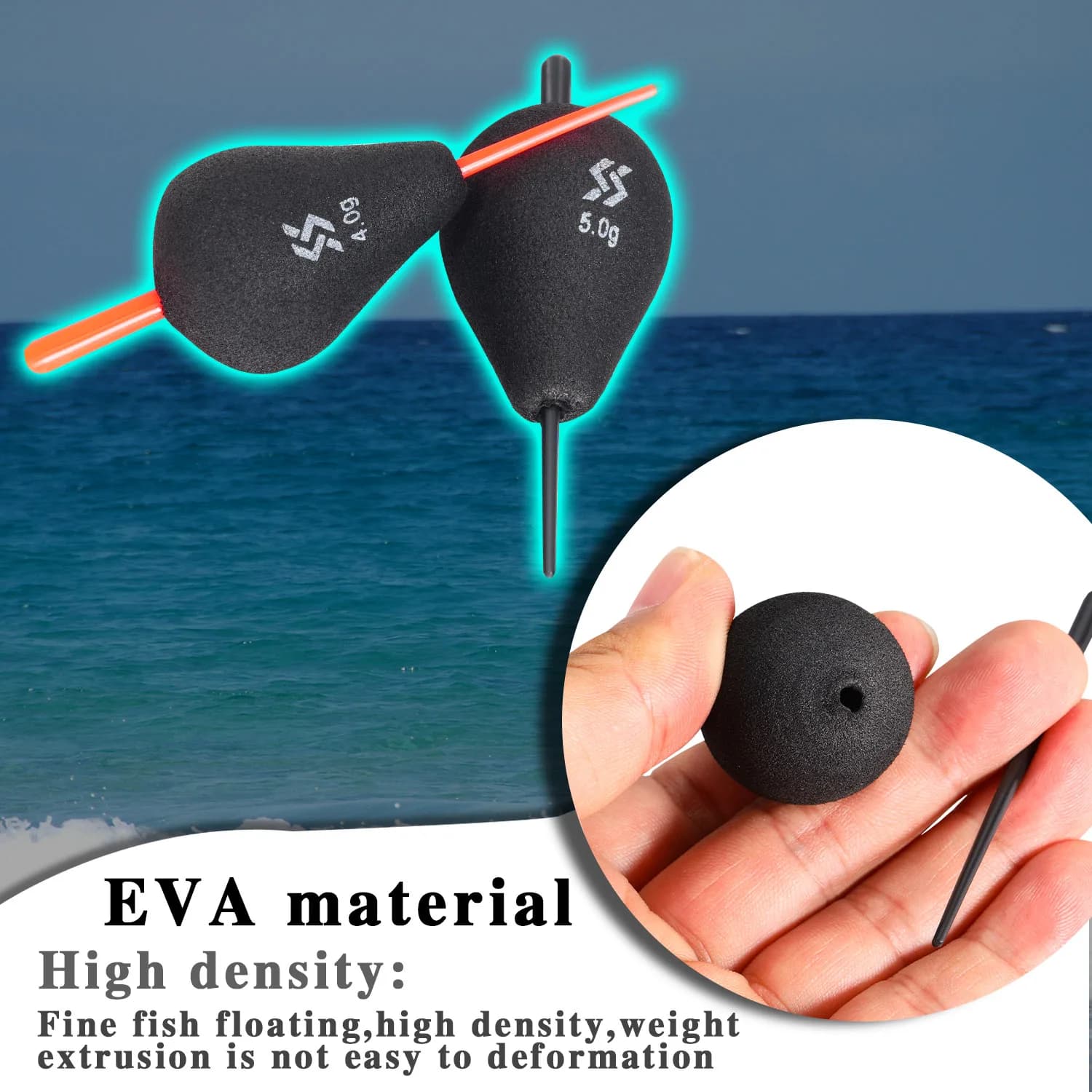 Flotteur de pêche lumineux nuit Sougayilang 1 ou 5 pièces EVA professionnel pour pêche verticale