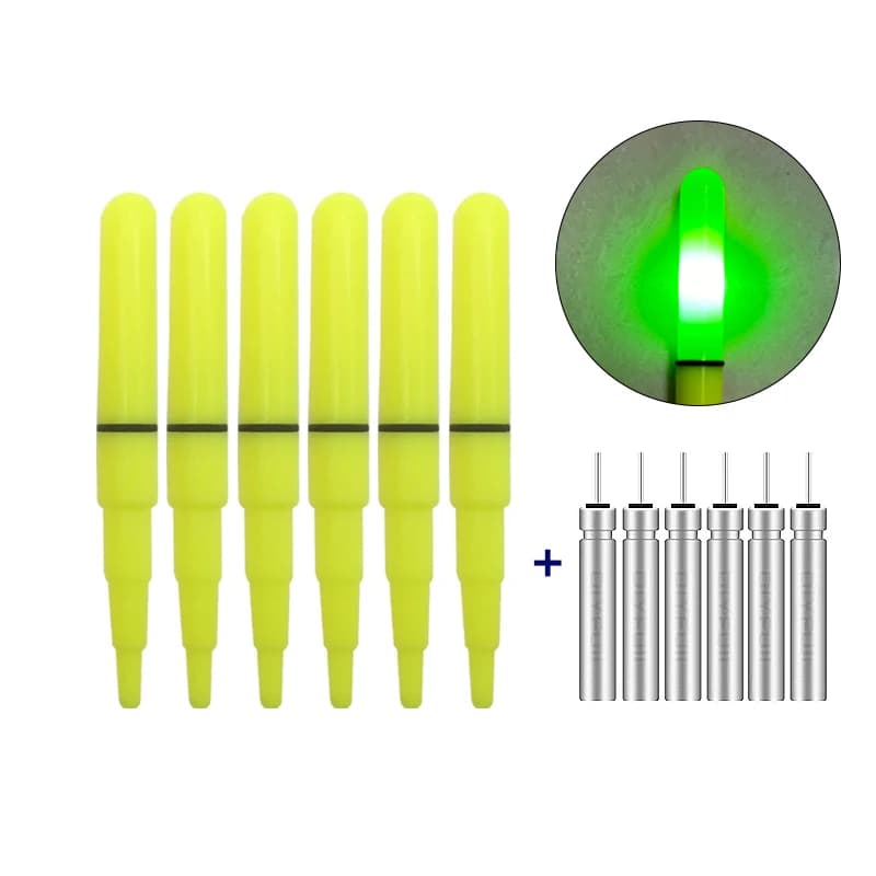 Kit pêche nocturne 6 bâtons lumineux + 6 CR425 - Accessoires lumineux pour pêche en mer de nuit