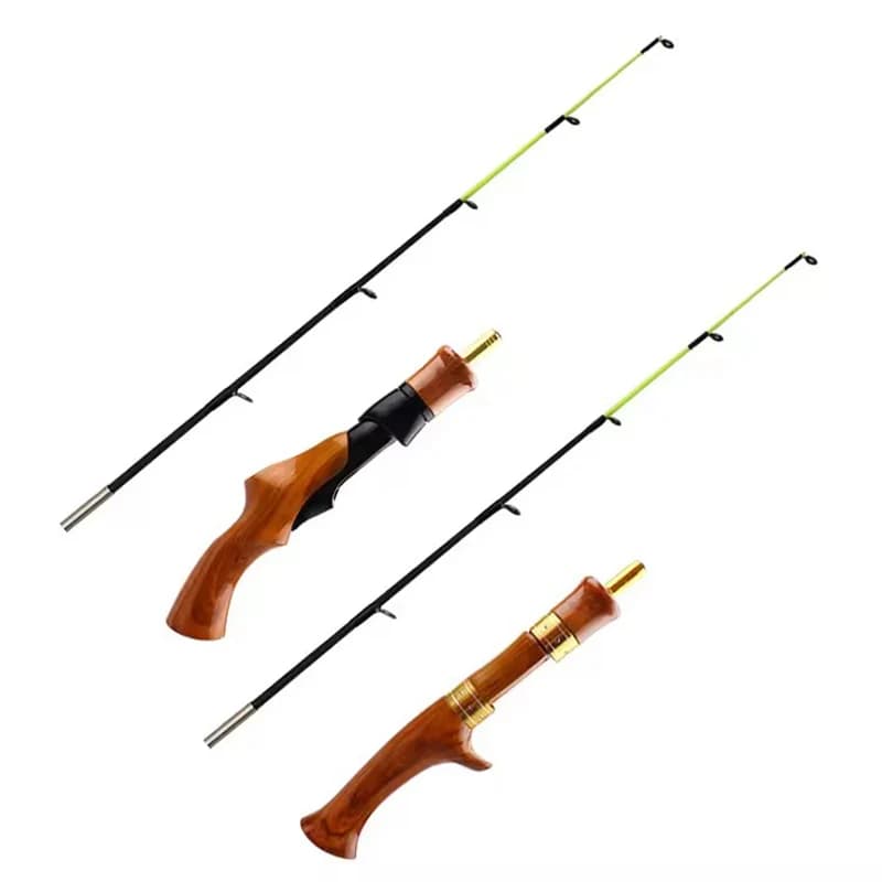 Canne télescopique glace 62cm carbone portable pour pêche crevettes et carpe en rivière hivernale