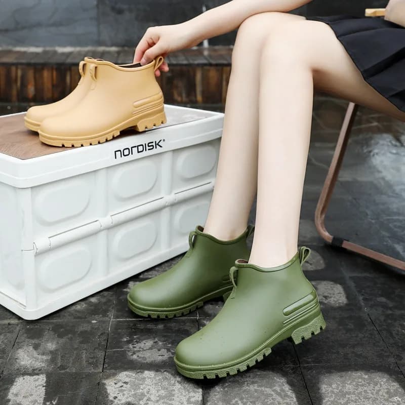 Bottes de pluie unisexes anti-dérapantes imperméables avec doublure en coton chaud