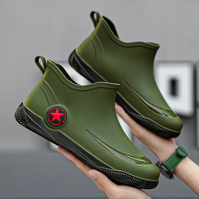 Bottes de pluie homme pour travail extérieur et cuisine - Chaussures de sécurité antidérapantes et imperméables