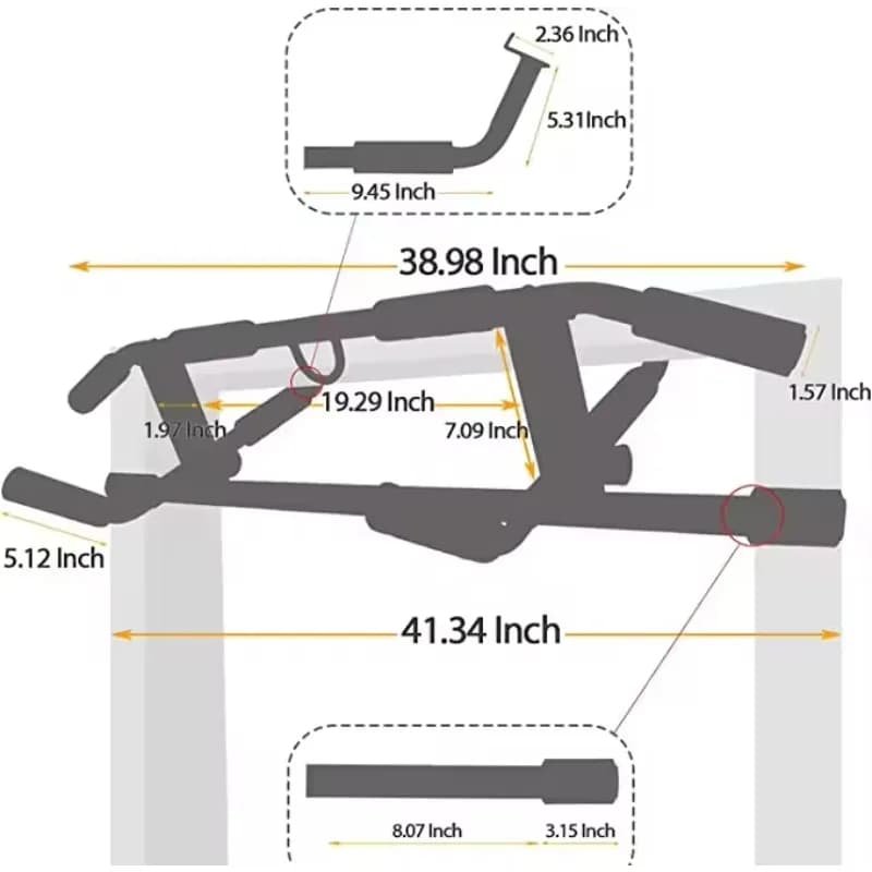 Barre de traction sans vis pour cadre de porte - Installation facile et rapide à domicile pour musculation