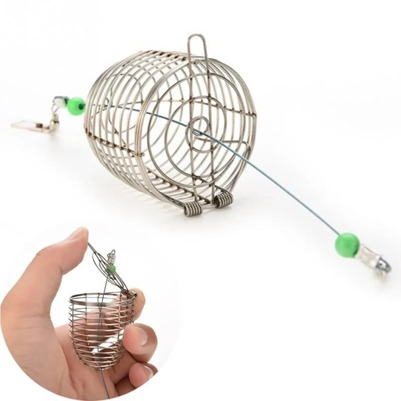 Cage à appâts de pêche feeder en acier inoxydable, 3 tailles S M L pour amorçage précis
